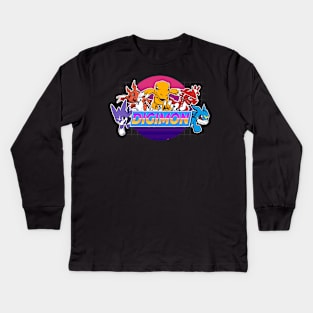 Digital monsters world Kids Long Sleeve T-Shirt